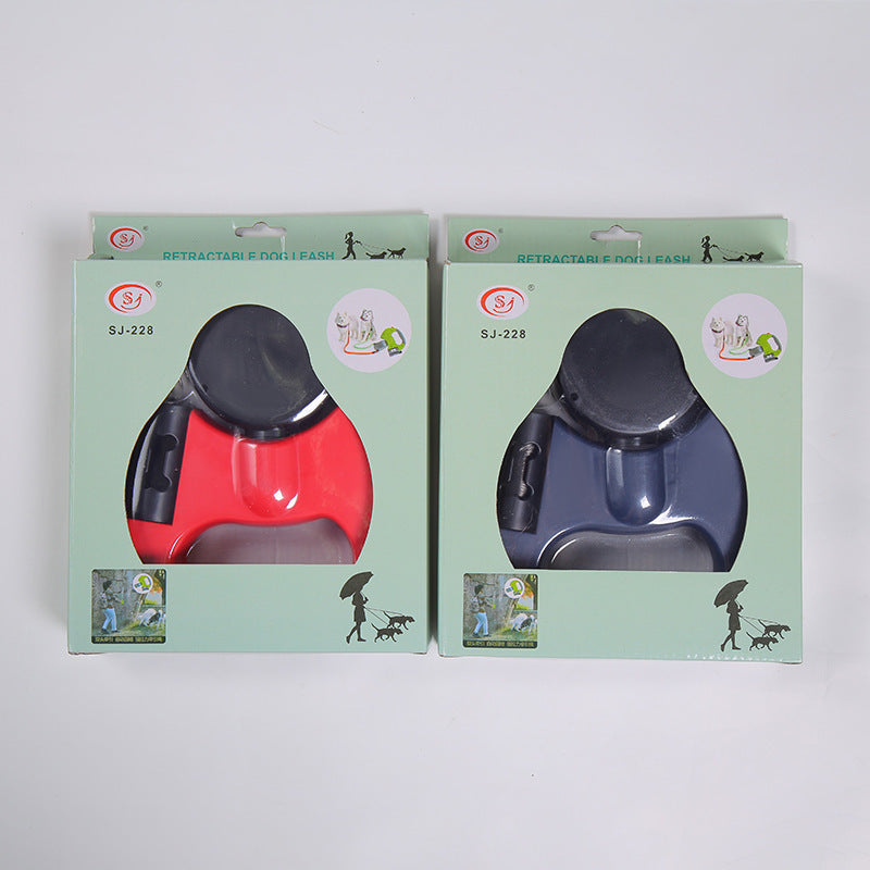 Automatische dubbele hondenriem met licht en 360° draaiing